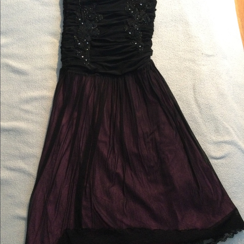 Ariella embroidered Bandeau dress, black, Sz M
